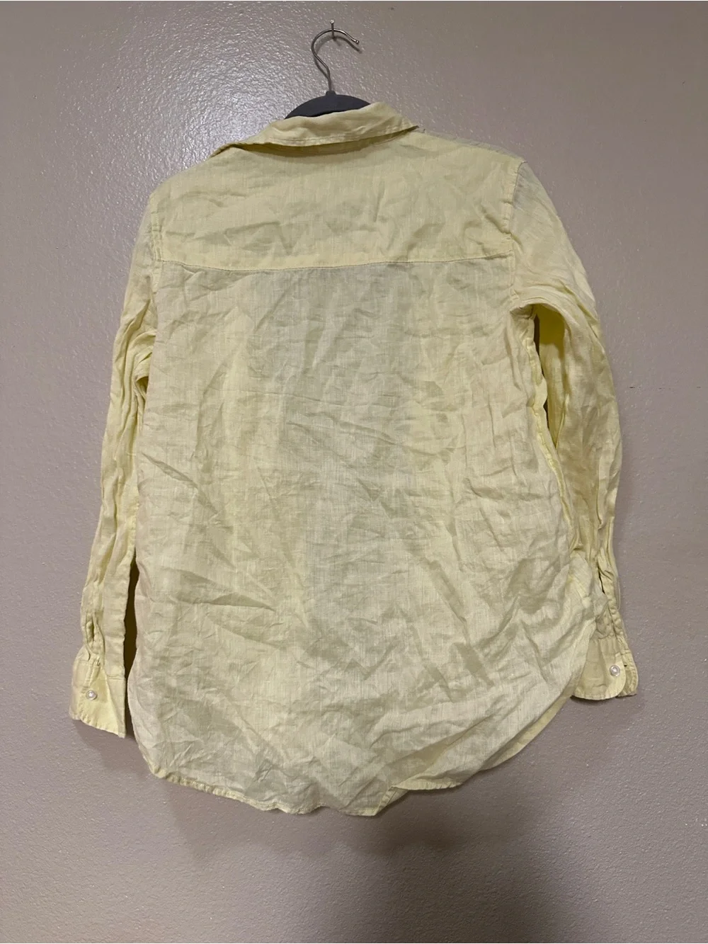 H&M Light Yellow Linen Button-Up Shirt - Picture 6 of 6